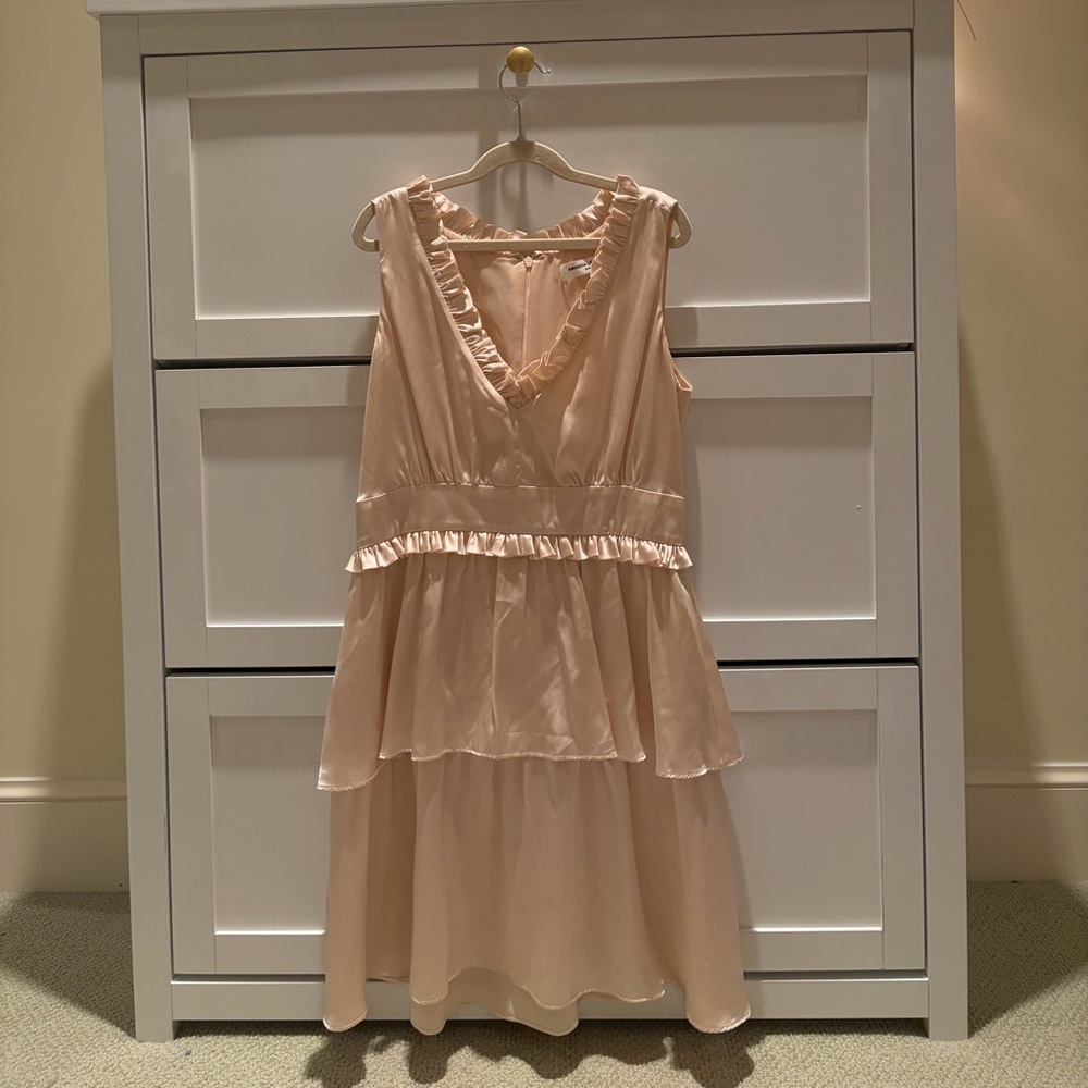 Amanda Uprichard Cream Tiered Dress